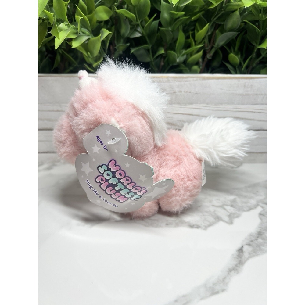 Worlds Softest Plush 8" Unicorn Pink Beverly Hills Teddy Bear Co Baby